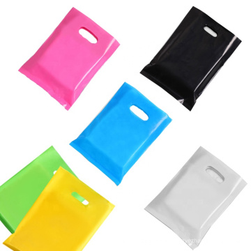 Advanced sealing tech and die cut handle pink shopping bag single-layer plastic packaging bag